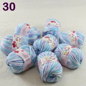 Fashion 8 Balls x 50gr Cashmere Silk Wool Hand Knit Wrap Shawls Crochet Yarn 30 - Picture 1 of 12