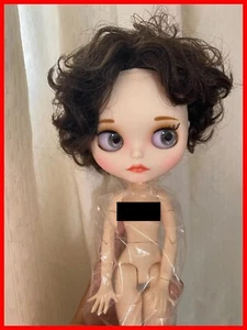 Factory Blythe Doll 1/6 BJD White Matte Skin Jointed Body Short Black Curly Hair - Picture 1 of 25