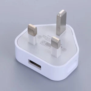 Cargador USB 5V 1A 3 pines enchufe de pared del Reino Unido adaptador de viaje aprobado por la CE NUEVO - Imagen 1 de 8