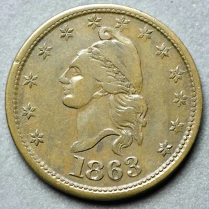 Ficha Patriótica Guerra Civil 1863 1/391 b latón muy fina - Imagen 1 de 2