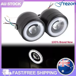 Black Twin Headlight Motorcycle Double Dual Lamp Street Fighter Universal AUS - Picture 1 of 14