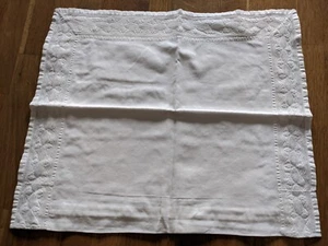 Kissenhülle ca. 43 x 36 cm Kissenbezug Vintage weiß Baumwolle + Spitze - Bild 1 von 3