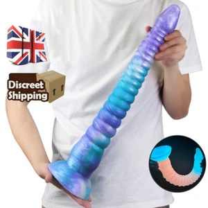 Fantasy Butt Plug Dildo G-spot Textured Anal & Vagina Flexible Sex Toy 32CM - Picture 1 of 11