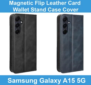 For Samsung Galaxy A15 5G Magnetic Flip Leather Card Wallet Kickstand Case Cover - Picture 1 of 5