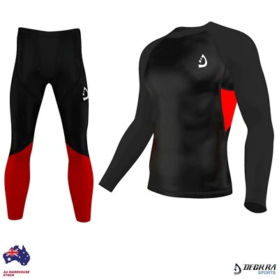 Compression Tights Mens Shirt + Top Base Layer Gym, Running, Yoga Base Layer Set - Image 1 of 4