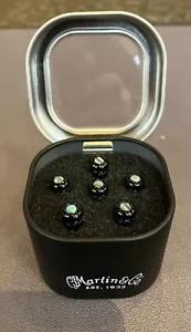 Martin APP0015 Luxe Liquid Metal Bridge Pin Set - Gloss Black w/ Paua Abalone - Picture 1 of 4