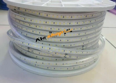 STRISCIA STRIP LED BOBINA SMD 2835 SPINA 220V BIANCA TUBO ESTERNO 20cm A 100 MT - Immagine 1 di 4