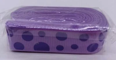 3/4" x 5 Yds Floral Purple Polka Dot Grosgrain Ribbon for Bows Sewing Crafts - Image 1 of 3