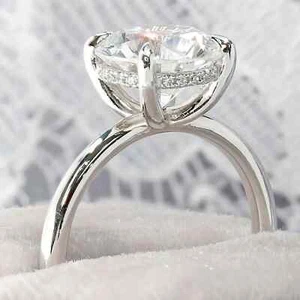 2,53 TCW Rundschliff Moissanit Damen Verlobungsring 14K Weißgold vergoldet - Bild 1 von 11