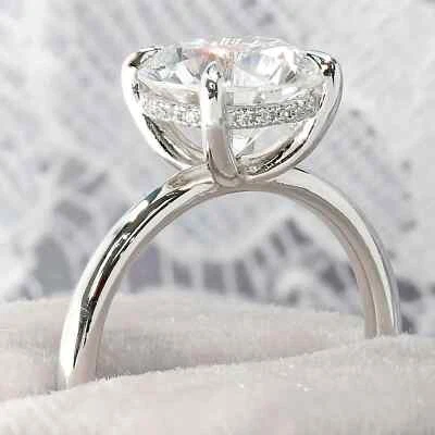 10.30 TCW Round Cut White Diamond Women's Engagement Ring 14K White Gold Plated - Image 1 of 4