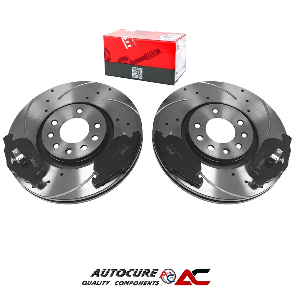 3 discos de freno traseros para land rover discovery rendimiento perforado + pastillas trw  Foto 1 de 1