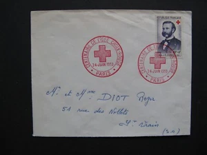 FRANCE, eventcover 1959, Henri Dunant, canc. 100 years Red Cross Paris - Picture 1 of 2