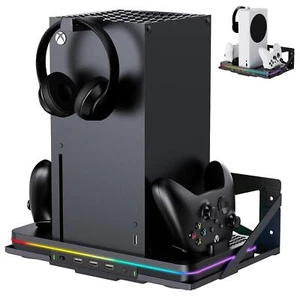 Wall Mount Charging Stand for Xbox Series X/S with Cooling Fan & 2 Headset Hook - Picture 1 of 14