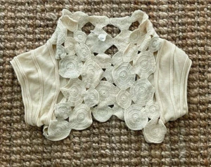 Rare! Anthropologie Moth Silk Glitter Crochet Top Shrug S XS XXS - Picture 1 of 6