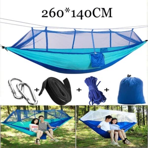 Double Hammock Tent Outdoor Camping Hanging Bed Swing Chair Anti-mosquito Net - Picture 1 of 8