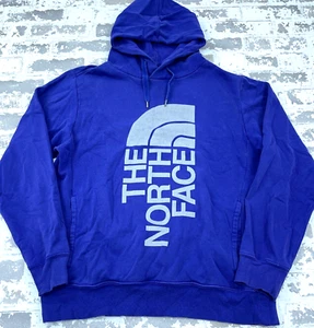 North Face Sweatshirt Men Medium Purple Gray Hoodie Sweater Spell Out Hiking * - Picture 1 of 12
