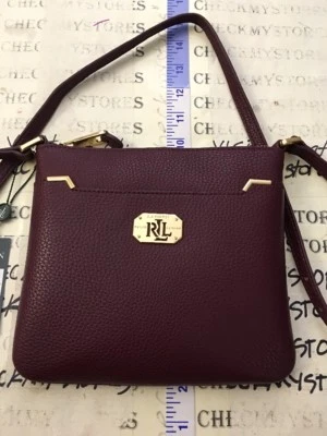 NUEVO NUEVO CON ETIQUETAS Ralph Lauren 'Acadia II' Ciruela Vino Moderno Elegante Bandolera Bolso de Mano Cartera, Foto 1 de 4