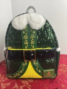 NWT Loungefly Sequined BUDDY THE ELF Backpack Bag - Picture 1 of 14