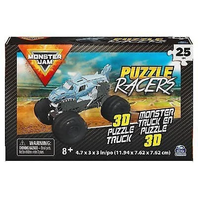 Spinmaster Monster Jam 3D Puzzle Racers - Megalodon 25 Pieces 8+ - Image 1 of 1