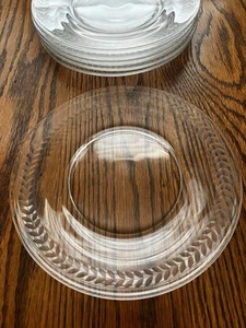 Vintage geätzte Glas Teller Salat Mittagessen Set 6 - Bild 1 von 8