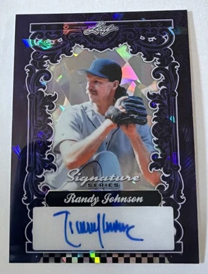 Randy Johnson BA-RJ1 2025 Leaf Signature Series púrpura hielo agrietado 1/1 automático Foto 1 de 3