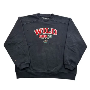 Vintage CCM Minnesota Wild Hockey Crewneck Sweatshirt Size XL NHL Sports y2k - Picture 1 of 12