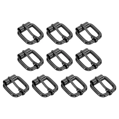 10Pcs 0.79 Inch (20mm) Metal Roller Buckle Belts Hardware Black Foto 1 de 4