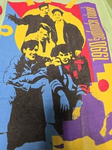 Neu Kids On The Block Herren 1990 Green Magic Sommer Tour Grafik Vintage T-Shirt - Bild 1 von 10