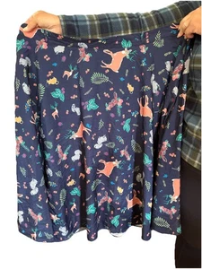 Modcloth Cottagecore Woodland Creatures Wide Pleated Skirt Size 3X Cute!! - Picture 1 of 8