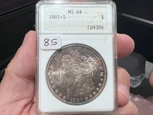 1881-S Morgan Dollar 1 $ seltene Seifenkiste ANA MS64 getönt (FE) siehe Video - Bild 1 von 3