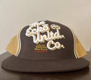 Gorra Ecko Unltd Y2K marrón tostado ajustada ropa de calle Cyber Skater talla 7 1/2 - Imagen 1 de 7