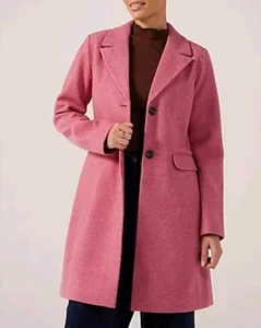 Only Blake Single Breasted Collared Fitted Coat, Pink Melange, Size S - Picture 1 of 7
