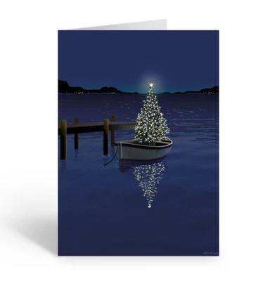 Holiday Boat Christmas Card - 18 Boating Boxed Cards and Envelopes-60043 - Image 1 of 4