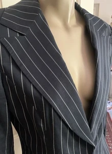 Vintage 1990s Giorgio Armani Striped Linen Jacket Blazer IT44 UK12 - Picture 1 of 12
