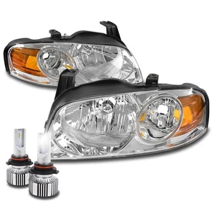 For 2004 2005 2006 Sentra SE-R Style Replacement Chrome Headlight Lamp +LED Bulb - Picture 1 of 8