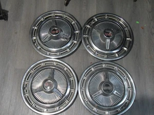 Vintage 1965-67 OEM Chevy Nova Impala SS SPINNER 14" HUBCAPS Set Of 4 USED - Picture 1 of 22