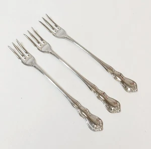 3 Wallace * COLBY Glossy Stainless Steel Cocktail Seafood Forks 3 Prong - Picture 1 of 3