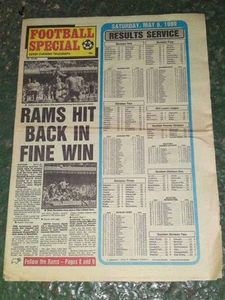 Derby Evening Telegraph Football Special - Rams golpeó - 6 de mayo de 1989 - Imagen 1 de 1