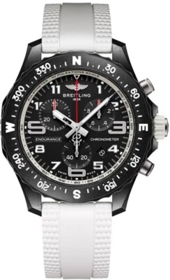 Reloj Breitling Endurance Pro X83310A71B1S1 38 mm esfera negra banda de goma blanca Foto 1 de 4