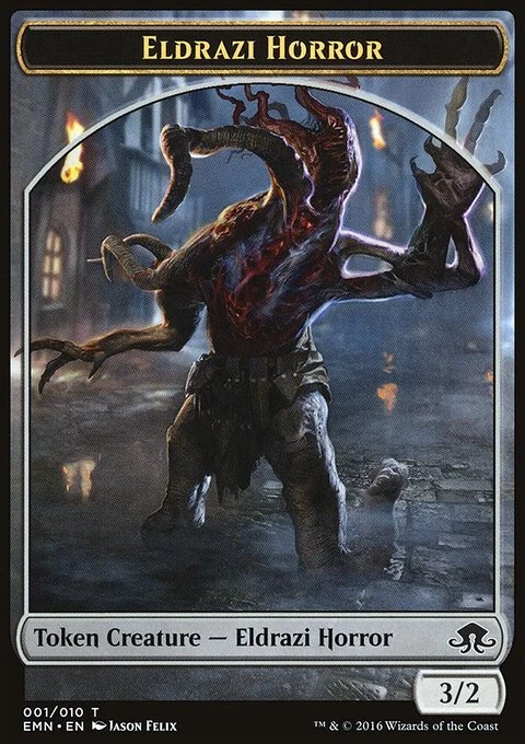 MTG Magic the Gathering Token - Eldrazi Horror (1/234) Eldritch Moon LP - Image 1 of 1