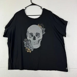 Torrid Active T Shirt Womens 4XL 4 Black Skull Short Sleeve - Picture 1 of 11