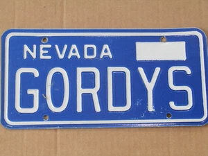 expired Nevada License Plate GORDYS blue personalized (3+ years old) - Picture 1 of 3