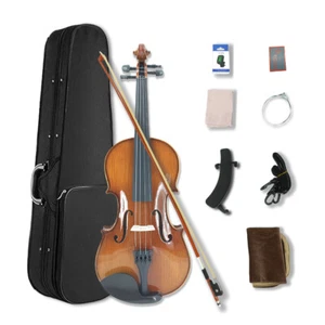 1/2 Size 4 Strings Violin Solid Wood Body Ebony Fittings Nice Tone for Beginner - Picture 1 of 16