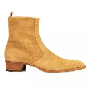 Herren Echt Leder Chelsea Stiefeletten Schuhe Spitz zulaufend Cowboy Western Business - Bild 1 von 5