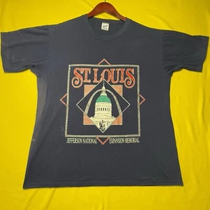 Vintage 80's 90's Velva Sheen XL St. Louis Jefferson Memorial Single Stitch USA - Picture 1 of 8