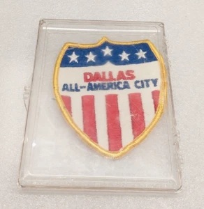 DALLAS ALL-AMERICA CITY (Old Vintage FELT 1970) TEXAS Police Patch R/W/B - Picture 1 of 2