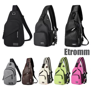 Herren Damen Sling Bag Brust Bauchtaschen Cross Body Reise Sport Schulter Rucksack - Bild 1 von 49