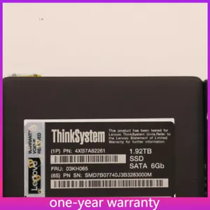 Lenovo 4XB7A82261 03KH065 ThinkSystem 2.5" 1.92TB 6Gb Read Intensive SATA HS SSD - Picture 1 of 5