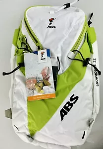 ABS Avalanche Backpack Vario 22 Zip Off Bag NWT Snowboard Snowmobile White Green - Picture 1 of 15