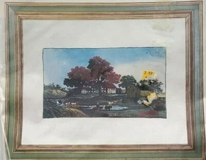 New, Old Stock Currier & Ives Crewel Embroidery Kit "The Village Inn" - Picture 1 of 3